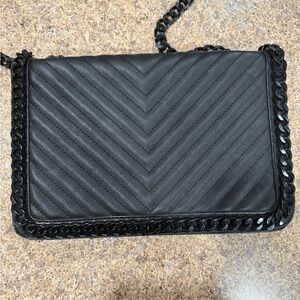 Aldo Black Chevron Crossbody Bag